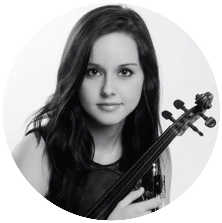 Julia Pridavka. Woman with violin.